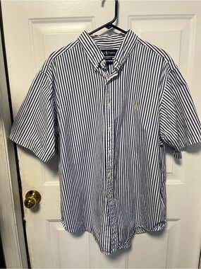 Ralph Lauren Navy & White Vertical Stripe Button-Down Shirt